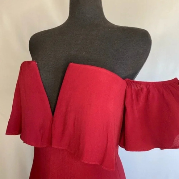 LOVERS + FRIENDS Red Off Shoulder Mini Dress - Picture 8 of 8